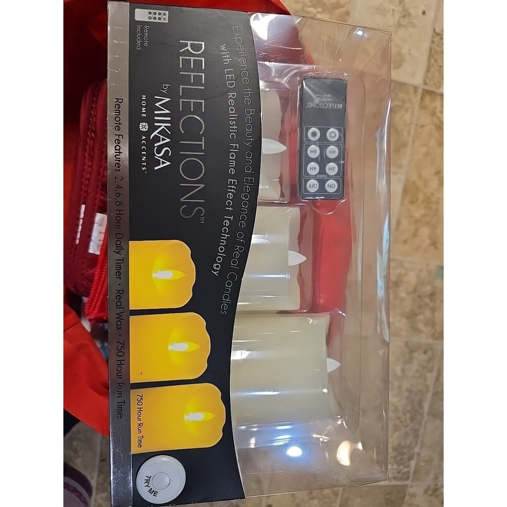 Reflections By Mikasa Home Accents 3 Count Candle Set New In Box With Remote